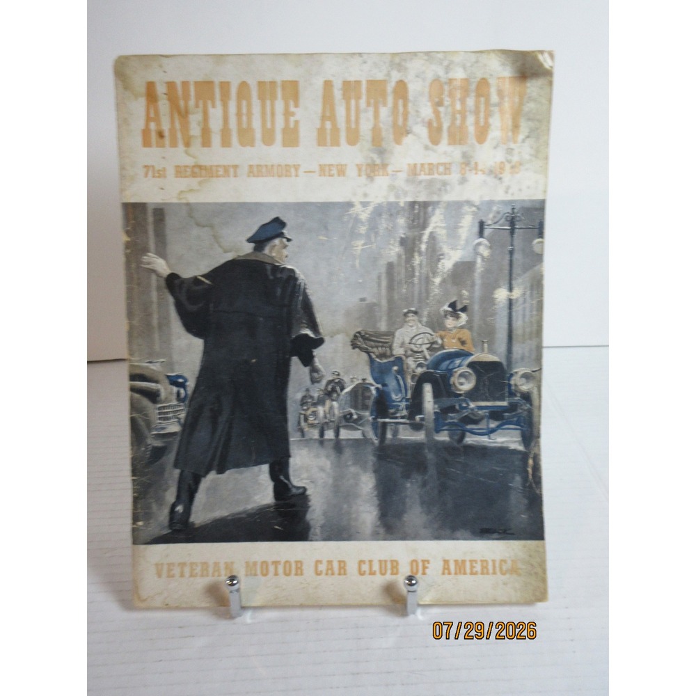 1948 Antique Auto Show Program 71st Regiment Armory New York VMCCA Vintage Car